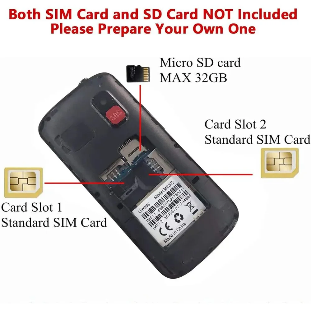 NIB-Uleway UNLOCKED Dual SIM Senior or Child Mobile Phone Emerald 2G